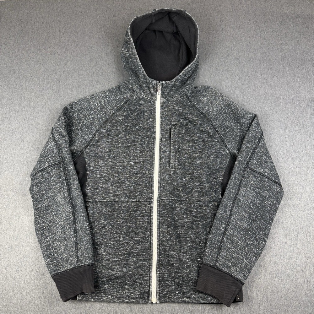Lululemon Hoodie Zip Up Men's Large Heavyweight Sweatshirt Y2K Speckle Gray